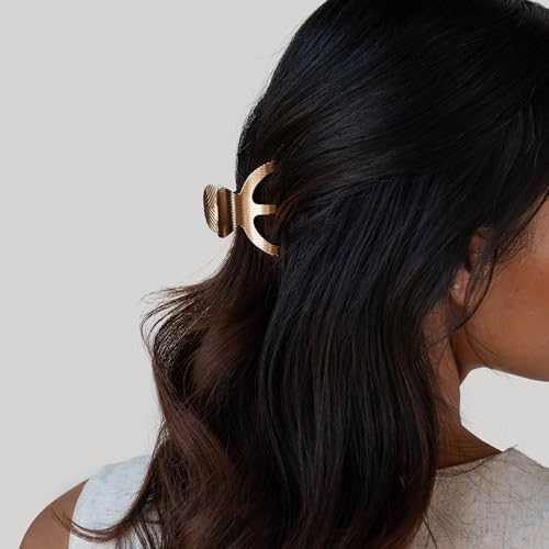L. Erickson Gold Clamp Claw Hair Clip for All Hair Types