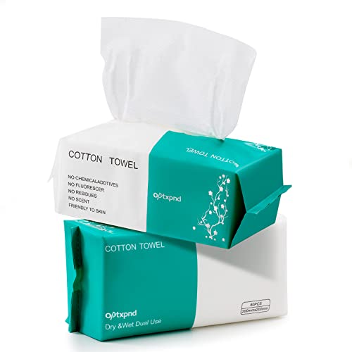 Optxpnd Disposable Face Cloths 2 Pack Thicker & Larger Facial Towelettes for Cleansing