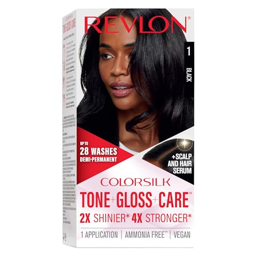 Revlon ColorSilk Demi-Permanent Hair Color with Leave-In Serum - Black