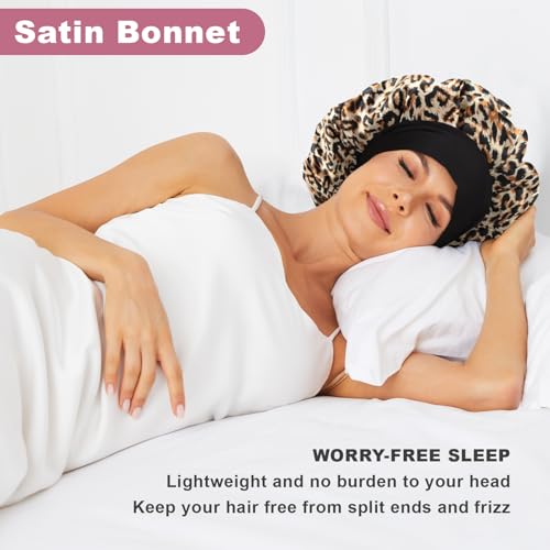 8 Pcs Satin Bonnet Set for Sleeping - Silk Hair Wraps by LEADUWAY