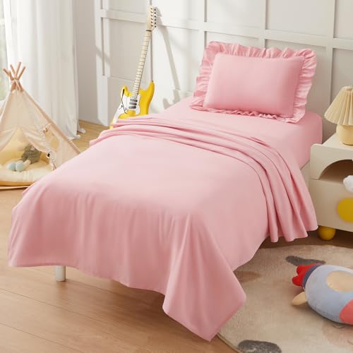 Light Pink Toddler Sheet Set - 3 Piece Microfiber Bedding