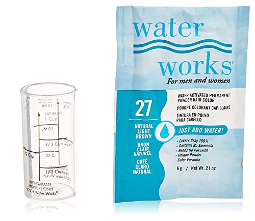 Water Works Permanent Powder Hair Color #27 Natural Light Brown - 0.21 oz (Pack of 2)
