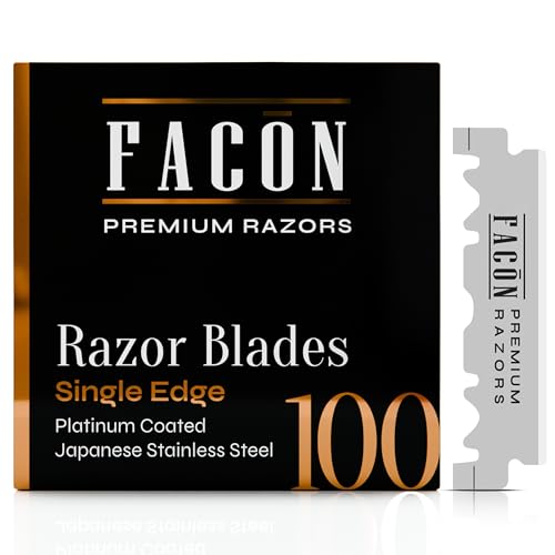 Facón Platinum Single Edge Razor Blades - 100 Pack for Professional Shaving