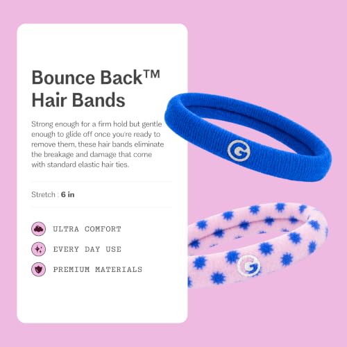 Gimme Beauty Seamless Nylon Hair Bands - 10 Pack, Cobalt/Purple Starburst