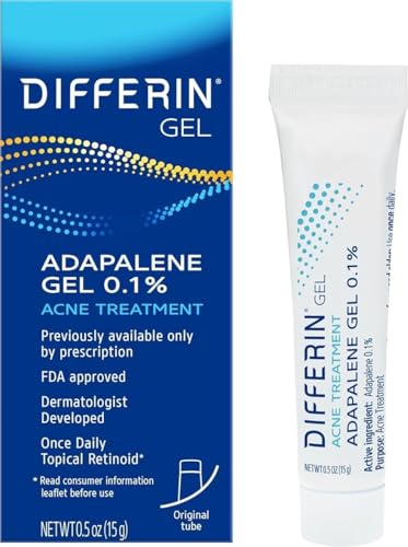 Differin Acne Treatment Gel with 0.1% Adapalene - 15g Tube