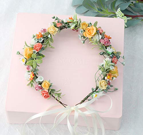 Vivivalue Wedding Floral Crown Headband - Bridal Headpiece Halo, Variation 89