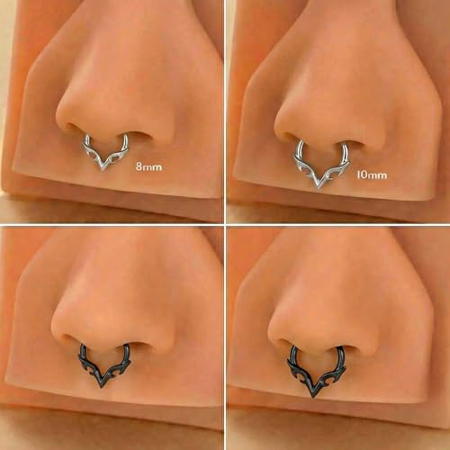 MissNity 16G Hinged Clicker Ring - 316L Steel, 10mm Silver for Septum, Daith, Cartilage