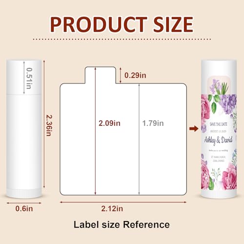 60 Pack Unlabeled Lip Balm Bulk - 5 Flavors, Customizable Tubes, DIY Gift Set