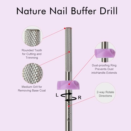 3/32" Tungsten Carbide Nail Drill Bit, Long Buffer Cuticle Cleaner Bit