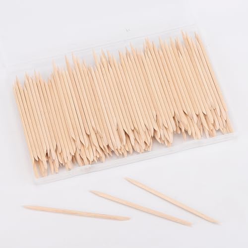 200pcs 4.5" Orange Wood Cuticle Pushers for Manicure & Pedicure