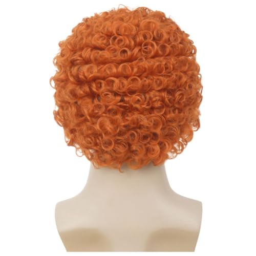 Short Orange Afro Curly Wig for Men - California Cosplay Costume