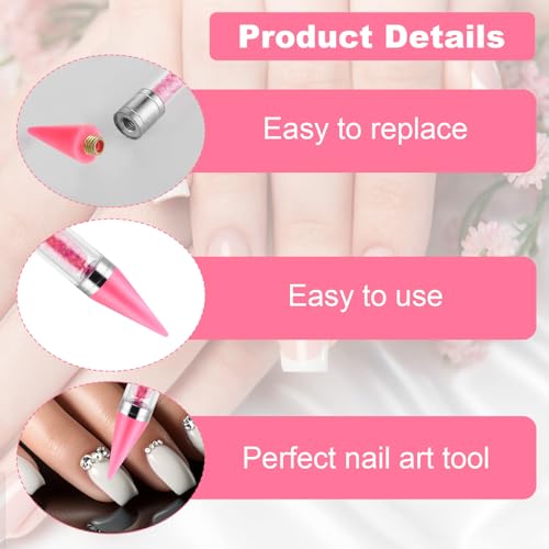 GEEHUA 18-Pack Purple Wax Pen Tips for Rhinestone Nail Art & Dotting Tools
