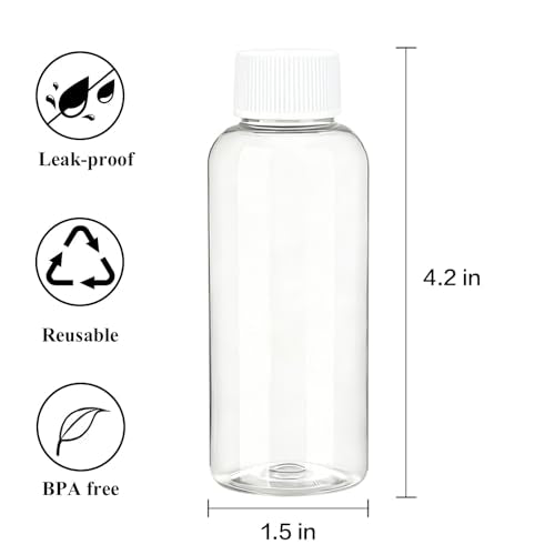 Travel Size Empty Mouthwash Bottles - 3.4 oz, 5 Pack