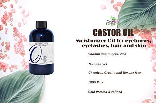 Cocojojo Jamaican Black Castor Oil 8 Fl Oz - Organic Cold Pressed, Natural Hair & Skin Treatment