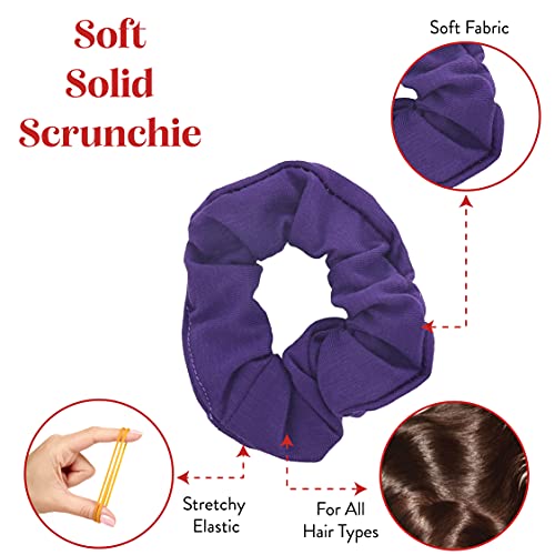 Motique Accessories 9-Pack Jersey Cotton Hair Scrunchies - Bright Colors