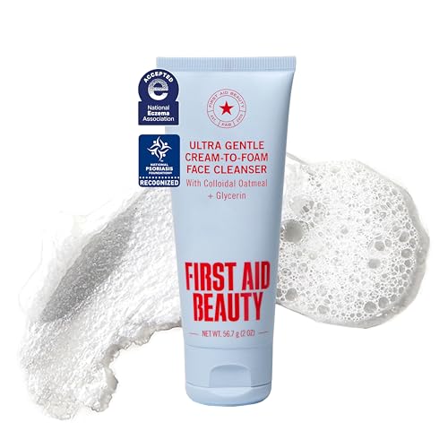 First Aid Beauty Gentle Cream-to-Foam Facial Cleanser for Sensitive Skin