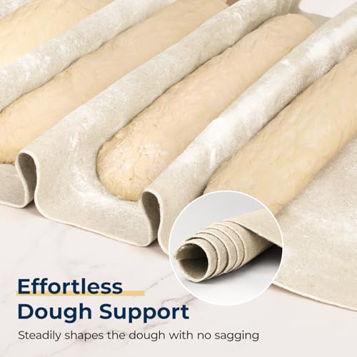 Lorzon Natural Linen Bakers Couche - 35"x26" Proofing Cloth for Bread