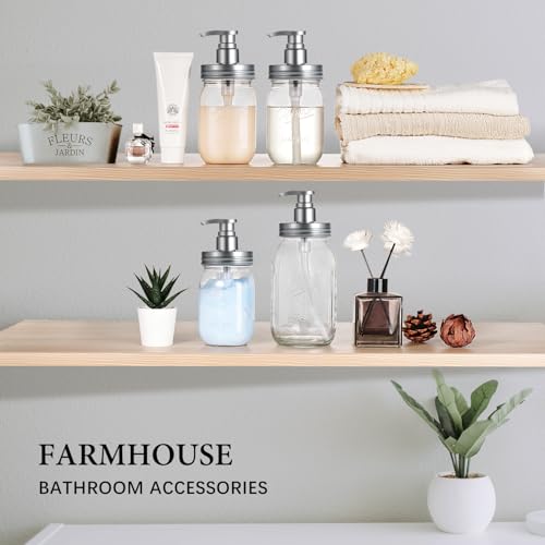 Amolliar 16oz Plastic Mason Jar Soap Dispenser Set - 2 Pack