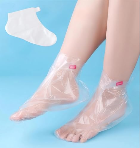 400-Pack Disposable Plastic Foot Covers for Pedicure & Spa Treatments