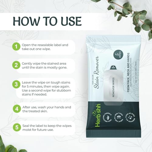 Herbishh Hair Dye Stain Remover Wipes – Gentle & Travel-Friendly