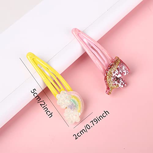 Unicorn Butterfly Rabbit Hair Clips Set for Girls - 8 Pcs