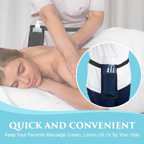 NRG Massage Holster - Adjustable Waist Belt for 8oz Massage Oil Bottles, Durable Nylon, Navy