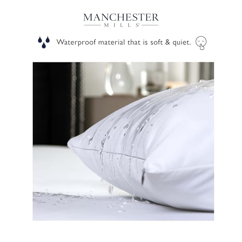 Protect360 Queen Pillow Protectors - Set of 2, Waterproof with Microban