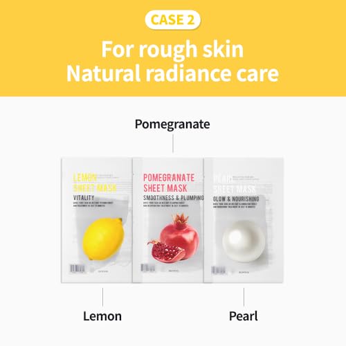 EUNYUL 16-Pack Facial Sheet Masks for Hydrating & Nourishing Skin - All Skin Types, Natural Ingredients, Korean Skincare