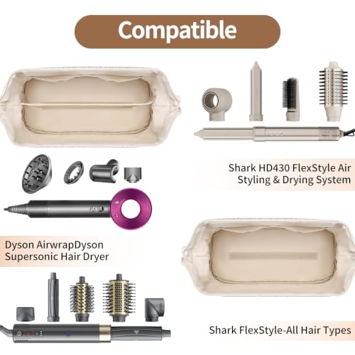 Initial Quilted Hair Tool Travel Bag for Dyson Airwrap & Shark FlexStyle
