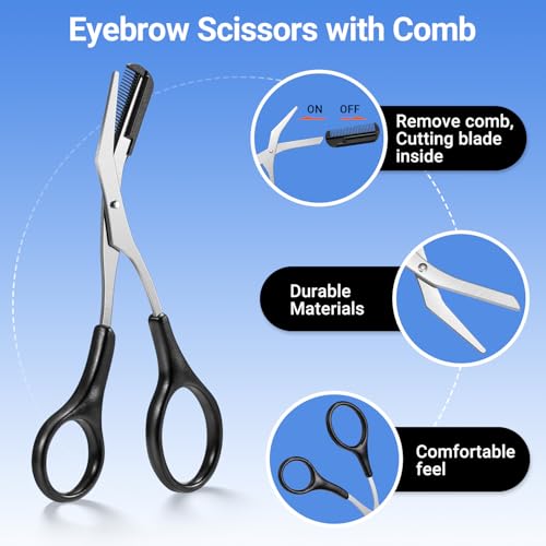 TsMADDTs Black Eyebrow Kit - 8 in 1 Trimmer, Scissors & Tweezers Set