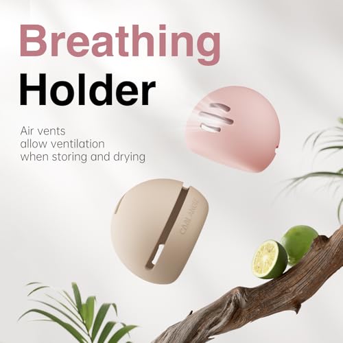 COOL-ANGLE 2-in-1 Magnetic Silicone Makeup Brush & Sponge Case Khaki D01