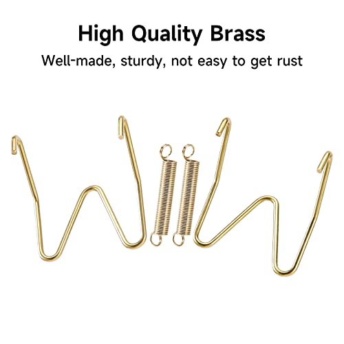 4-Inch Brass Plate Hangers with 12 Wall Hooks for Decorative Plates