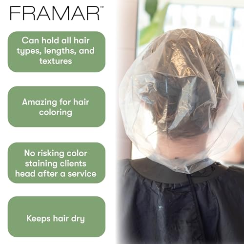 FRAMAR XL Disposable Shower Cap for Women with Long Hair - Hair Processing & Covering