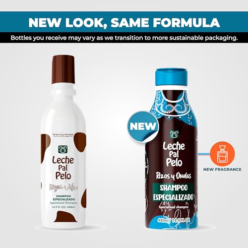 Leche Pal Pelo Curly and Wavy Shampoo, Coconut & Aloe Vera, 14.9 Fl Oz