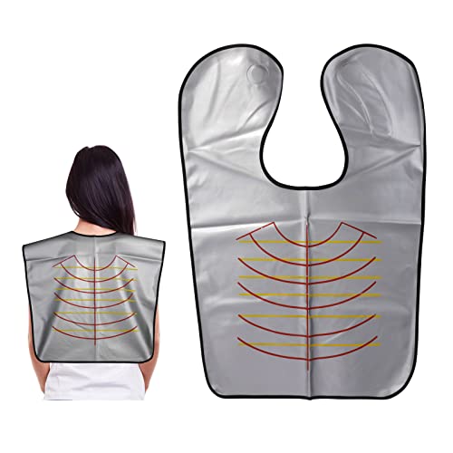 White Waterproof Hair Cutting Cape with Magnetic Neck Closure for Salon & Home Use