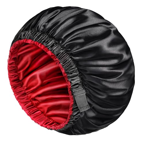 mikimini Reversible Satin Bonnet, Adjustable Large Sleep Cap for Hair
