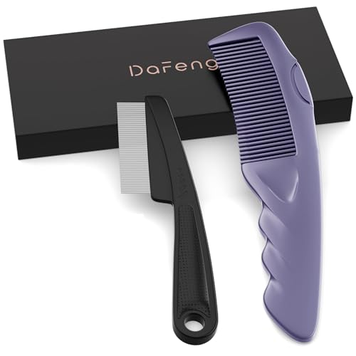 Dandruff Comb Set with Self-Cleaning Feature - 2PC Purple