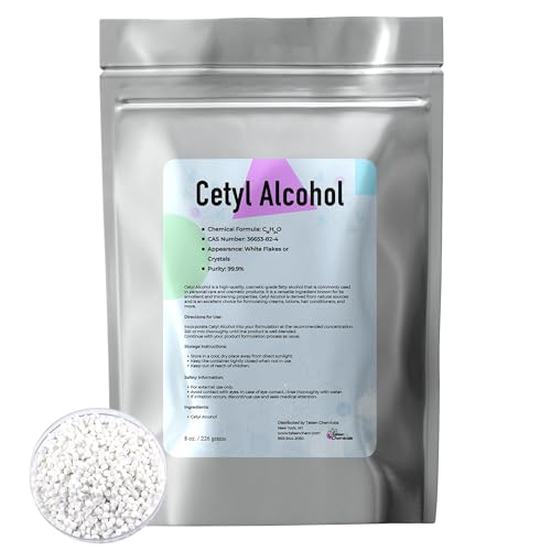 Cetyl Alcohol Cosmetic Grade 8oz - Emulsifying Wax for Skin & Hair Care
