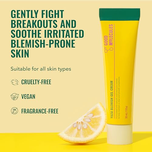 Good Molecules Yuzu Blemish Gel Cream 1oz Pack of 2 - Lightweight Salicylic Acid Moisturizer for Acne & Skin Clarity