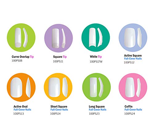 KISS Active Square Full Cover Nails - Medium Length (Pack of 2)