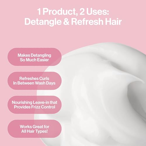 Rizos Curls Refresh & Detangle Spray with Coconut Oil - Nourishing Leave-In for Hydrating Curls & Reducing Frizz