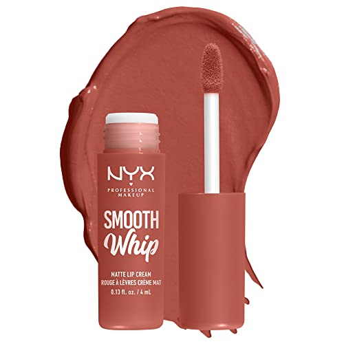 NYX Smooth Whip Matte Lip Cream - Long Lasting Vegan Lipstick, Kitty Belly (Peach Nude)