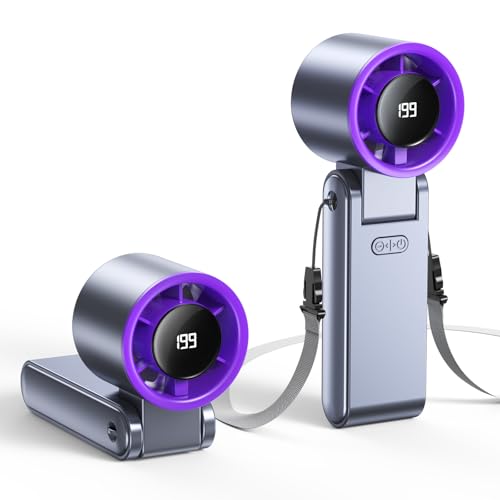 Portable Handheld Turbo Fan with 199 Speed Settings - 24H Cooling