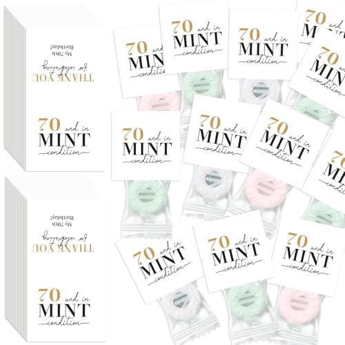70th Birthday Mint Condition Stickers - 200 Pack Party Favors
