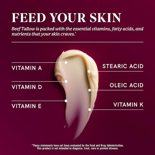 SMNutrition 4oz Beef Tallow Face Moisturizer with Hyaluronic Acid & Jojoba Oil