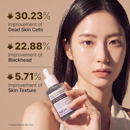 NIDA Black Rice Exfoliating Serum - Daily Face Scrub for All Skin Types, 50ml