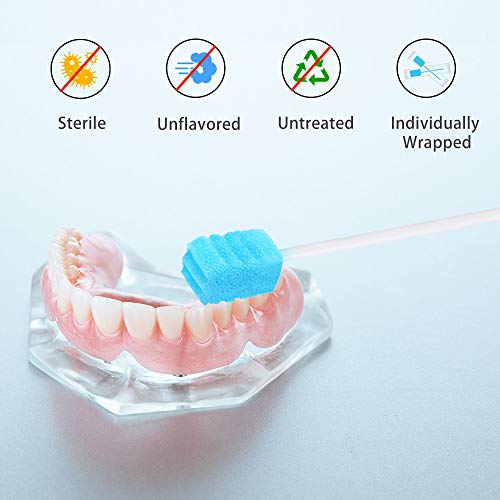 100 Pack ZIZNBA Disposable Mouth Swabs Sponge - Unflavored & Sterile Oral Care