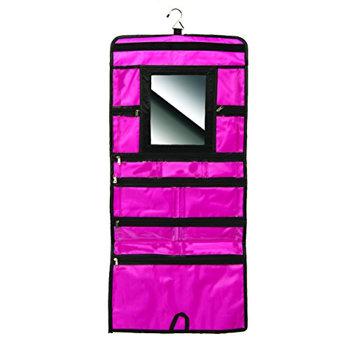 Simply Caddy Pink Beauty Bag with Mirror & Multiple Pockets