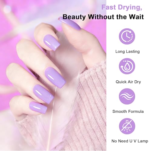 OpenLive 16.5ml Light Purple Quick Dry Nail Polish - Long Lasting & High Gloss