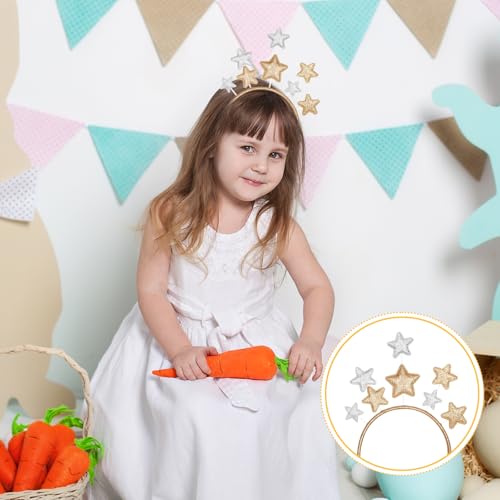 Gold Alloy Five-Pointed Star Headband for Women & Girls